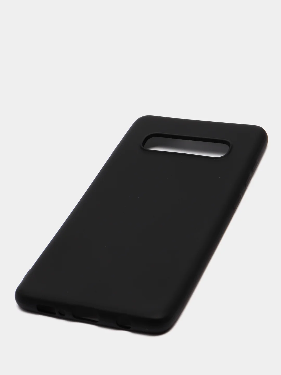 Черный чехол Samsung Galaxy S10 Plus, Галакси С10 Плюс силиконовый матовый, с эффектом "металлик"