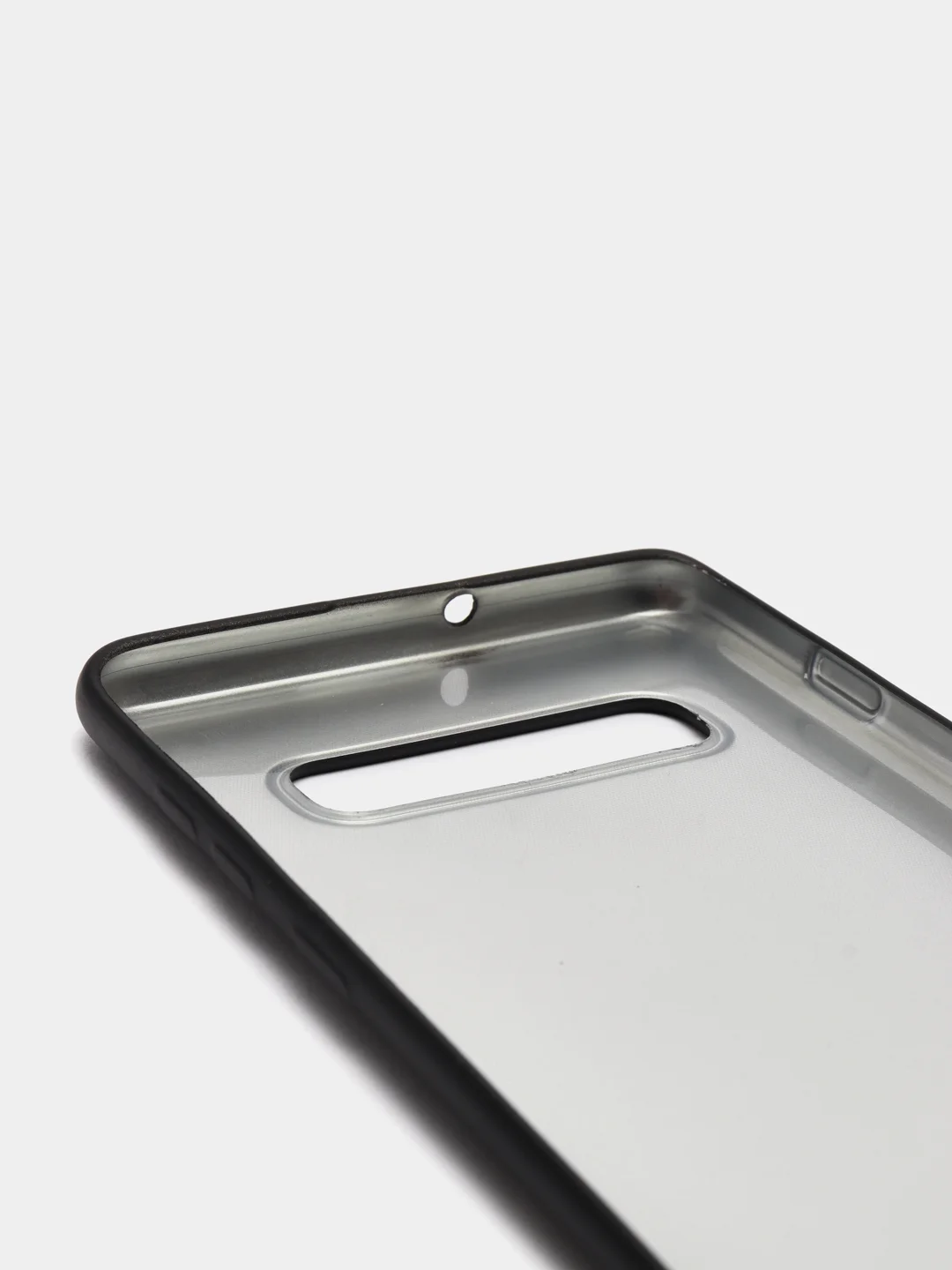 Черный чехол Samsung Galaxy S10 Plus, Галакси С10 Плюс силиконовый матовый, с эффектом "металлик"