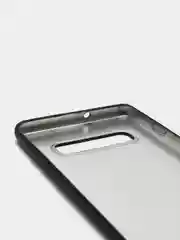 Черный чехол Samsung Galaxy S10 Plus, Галакси С10 Плюс силиконовый матовый, с эффектом "металлик"