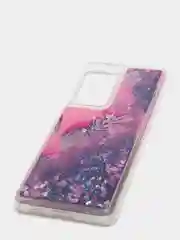 Марсала чехол Samsung Galaxy S21 Ultra, Галакси С21 силиконовый переливающийся, жидкий с блестками
