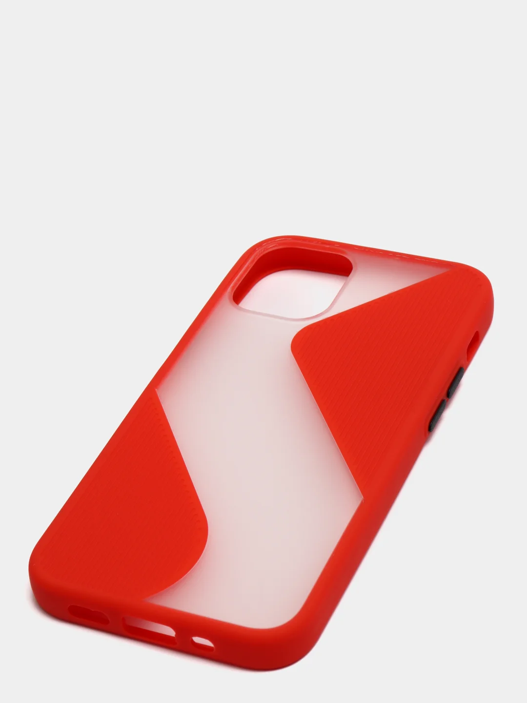 Красный чехол Apple iPhone 12 Mini пластиковый, матовый, с цветными кнопками