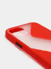 Красный чехол Apple iPhone 12 Mini пластиковый, матовый, с цветными кнопками