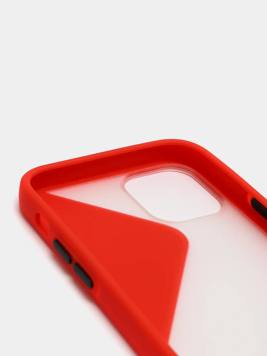 Красный чехол Apple iPhone 12 Mini пластиковый, матовый, с цветными кнопками