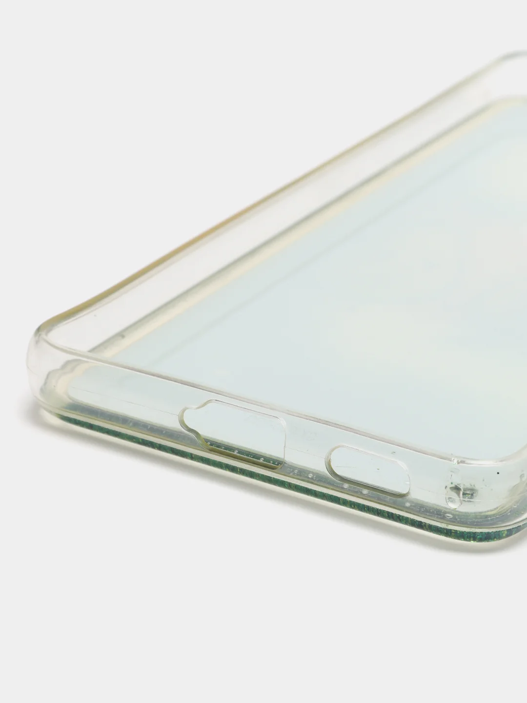 Лесной зеленый чехол Samsung Galaxy S21, S21+ / S21 Plus силиконовый, переливающийся, жидкий, с блестками