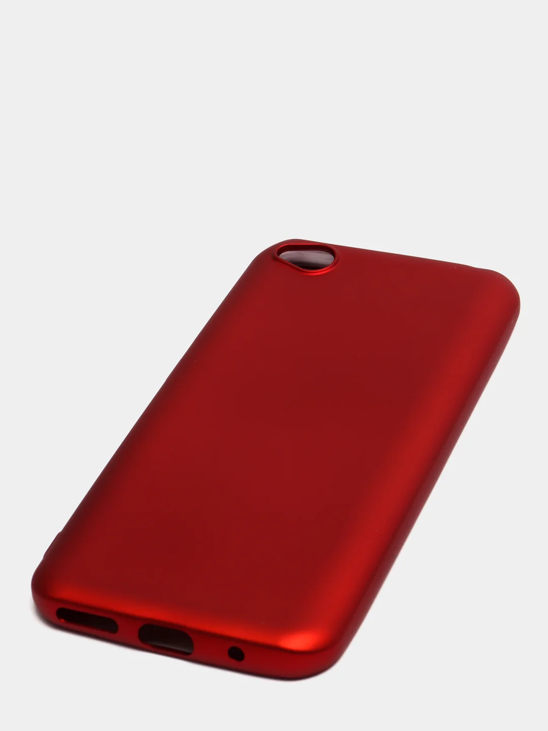 Красный чехол силиконовый для Xiaomi Redmi Go, Сяоми Редми Гоу, матовый, с эффектом "металлик"