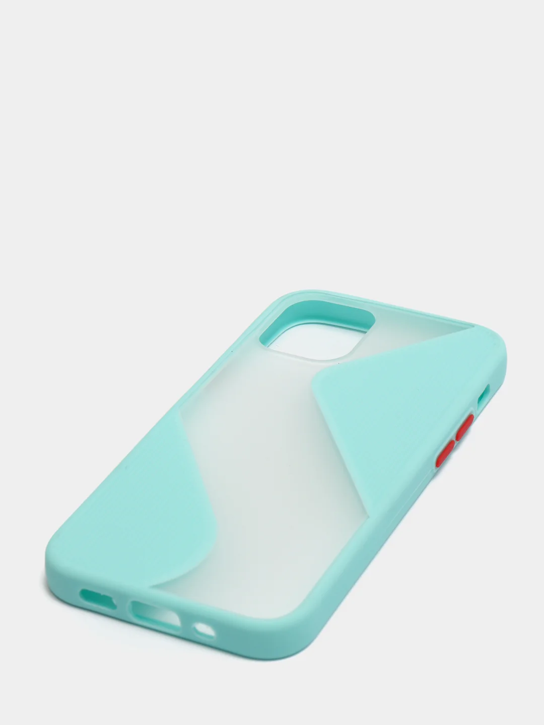 Бирюзовый чехол Apple iPhone 12 Mini пластиковый, матовый, с цветными кнопками