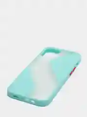 Бирюзовый чехол Apple iPhone 12 Mini пластиковый, матовый, с цветными кнопками