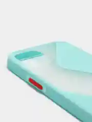 Бирюзовый чехол Apple iPhone 12 Mini пластиковый, матовый, с цветными кнопками
