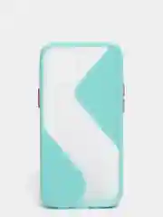 Бирюзовый чехол Apple iPhone 12 Mini пластиковый, матовый, с цветными кнопками