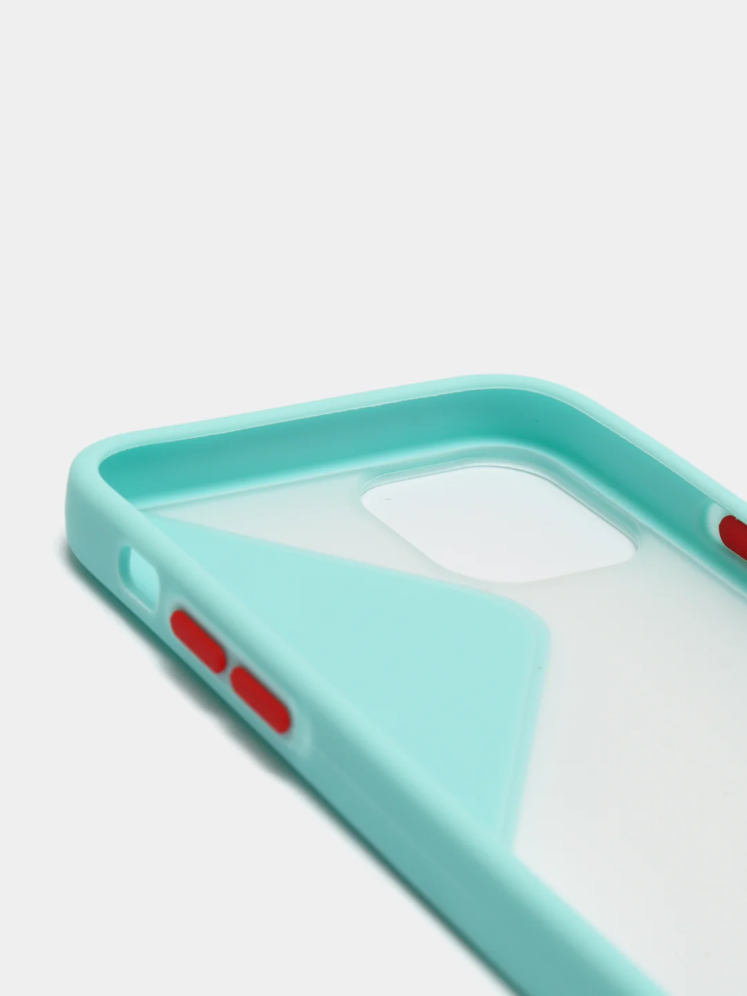 Бирюзовый чехол Apple iPhone 12 Mini пластиковый, матовый, с цветными кнопками