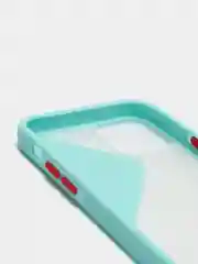 Бирюзовый чехол Apple iPhone 12 Mini пластиковый, матовый, с цветными кнопками