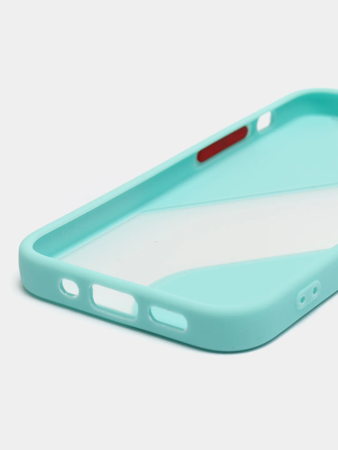 Бирюзовый чехол Apple iPhone 12 Mini пластиковый, матовый, с цветными кнопками