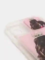 Тёмно-розовый чехол iPhone 11 силиконовый переливающийся жидкий с блестками и защитой камеры