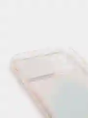 Тёмно-розовый чехол iPhone 11 силиконовый переливающийся жидкий с блестками и защитой камеры