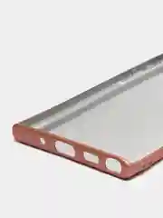 Розовый чехол Samsung Galaxy Note 10, Галакси Нот 10 силиконовый матовый с эффектом металлик