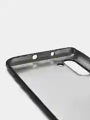 Черный чехол Samsung Galaxy Note 10, Галакси Нот 10 силиконовый матовый с эффектом металлик
