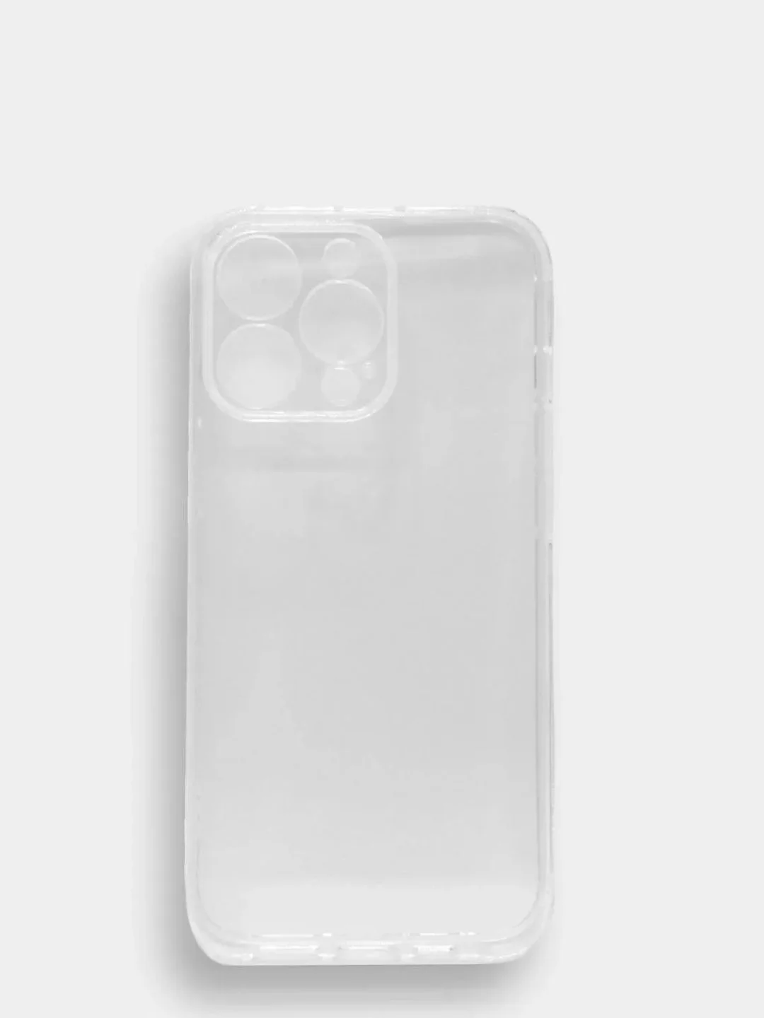 Силиконовый чехол iPhone 13 PRO усиленные углы, защита вокруг камер, прозрачный