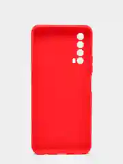 Красный чехол силиконовый Huawei P Smart 2021 (Хуавей П Смарт 2021) с защитой камеры