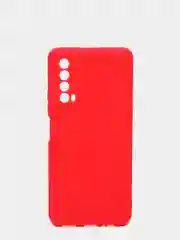 Красный чехол силиконовый Huawei P Smart 2021 (Хуавей П Смарт 2021) с защитой камеры