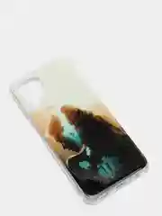 Бежевый чехол Samsung Galaxy M32 / A22 (Самсунг Галакси М32 / А22), силиконовый с рисунком
