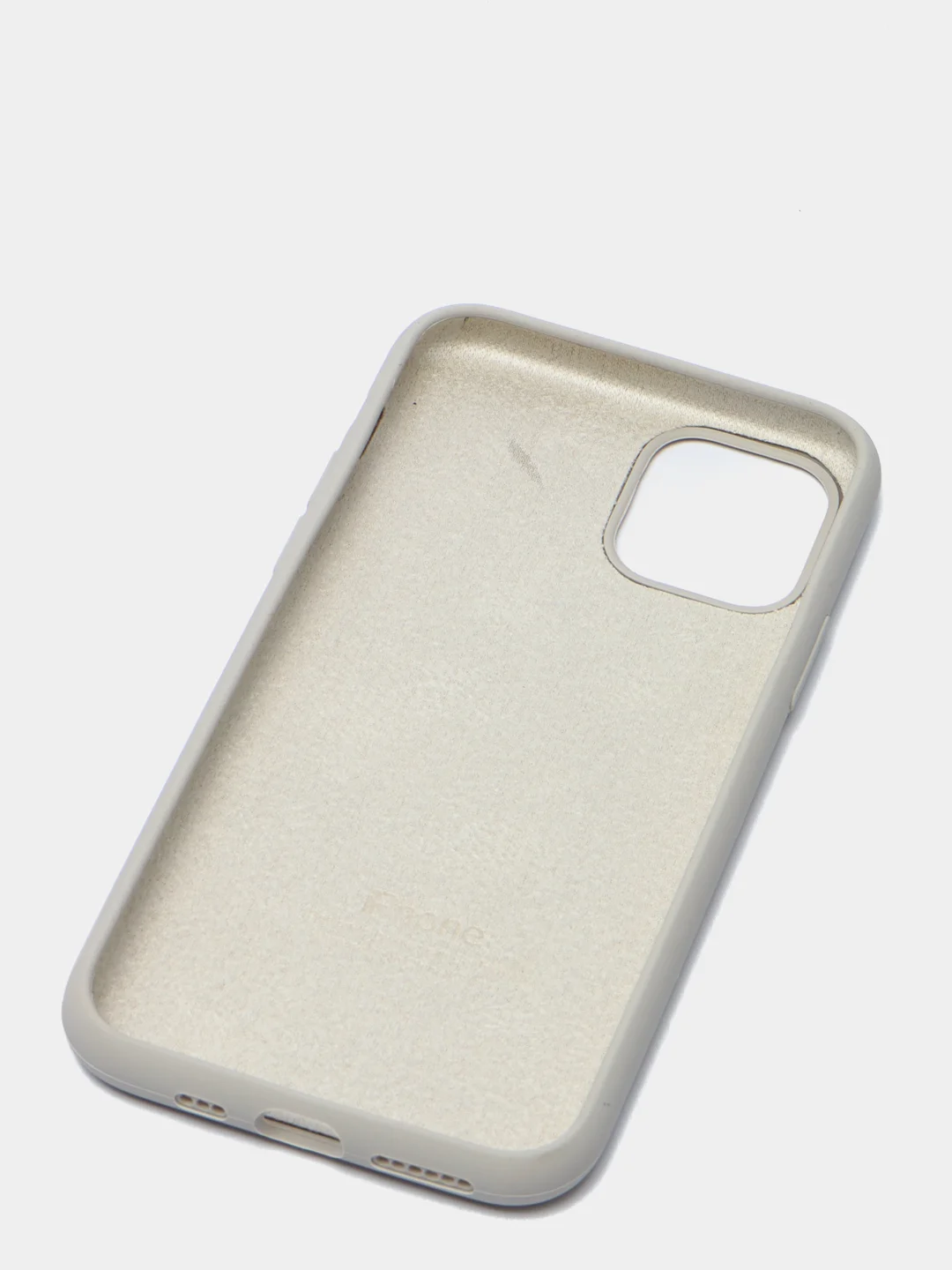 Светло-бежевый чехол для iPhone 11 Pro 5.8" Silicone Case, закрытый низ с логотипом