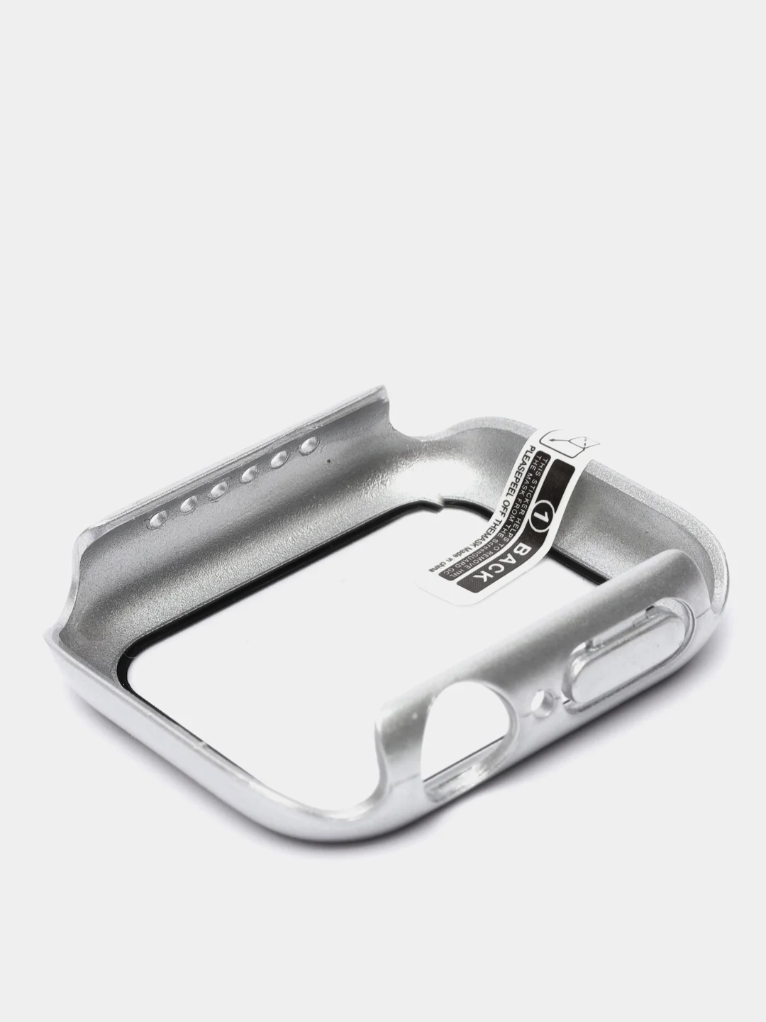 Серебряный бампер с защитным стеклом для Apple Watch 38/40/42/44 mm