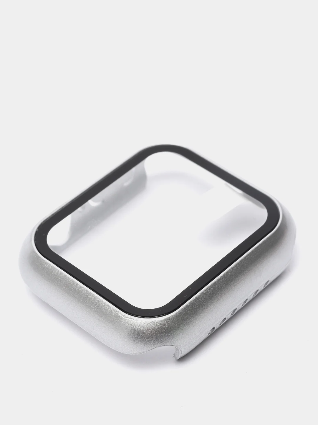 Серебряный бампер с защитным стеклом для Apple Watch 38/40/42/44 mm