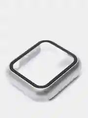 Серебряный бампер с защитным стеклом для Apple Watch 38/40/42/44 mm