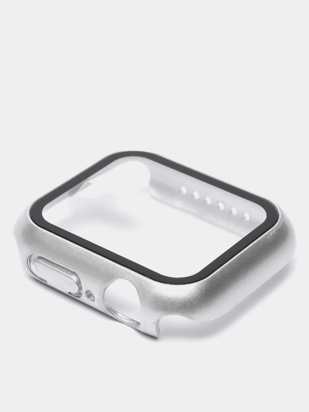 Серебряный бампер с защитным стеклом для Apple Watch 38/40/42/44 mm