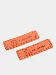 Голубой бирки "Hand made", 5 штук, экокожа