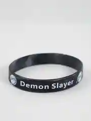Черный силиконовый браслет по аниме "Клинок, рассекающий демонов"(Demon Slayer: Kimetsu no Yaiba)
