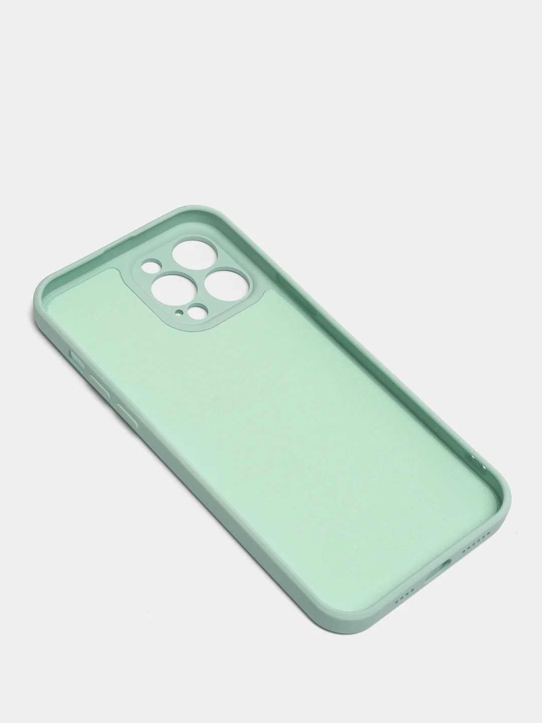 Бирюзовый силиконовый чехол с шёлковым покрытием для iPhone 13 Mini, 13 Pro Max