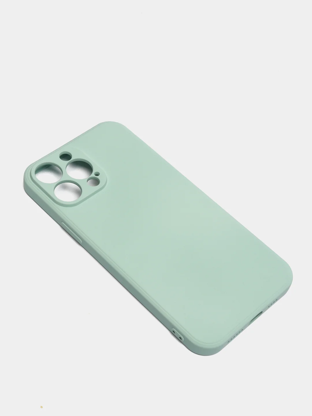 Бирюзовый силиконовый чехол с шёлковым покрытием для iPhone 13 Mini, 13 Pro Max