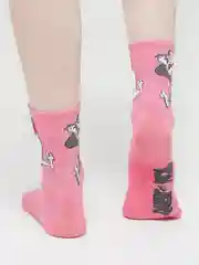 Аметистовый носки с мультяшками средней длины