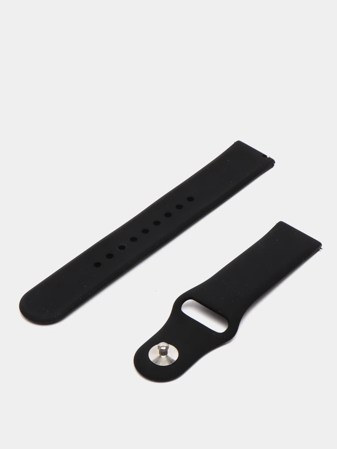 Черный силиконовый ремешок с кнопкой для Xiaomi Amazfit Bip / Samsung / Huawei, 20 мм