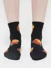 Черный носки женские, с принтом