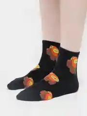 Черный носки женские, с принтом