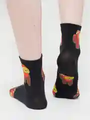Черный носки женские, с принтом
