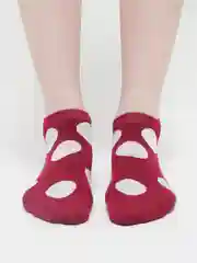 Бордовый женские короткие носки, с рисунком