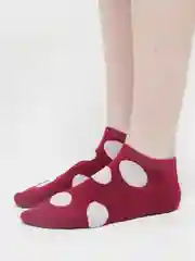 Бордовый женские короткие носки, с рисунком