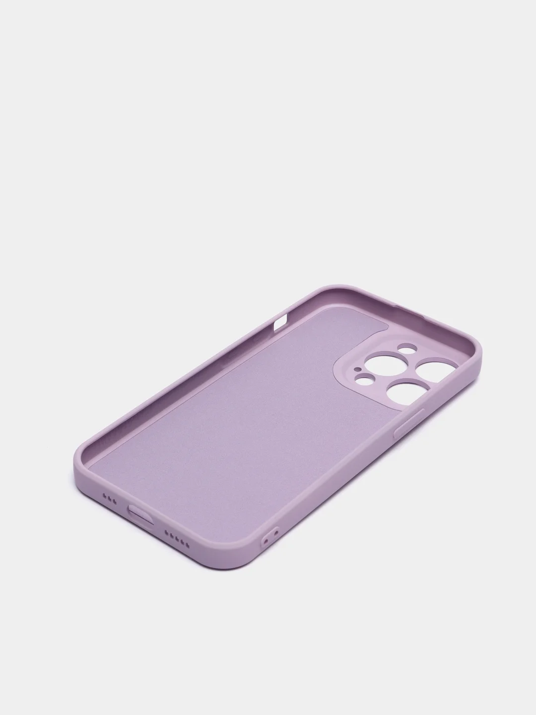 Сиреневый силиконовый чехол с шёлковым покрытием для iPhone 13 Mini, 13 Pro Max