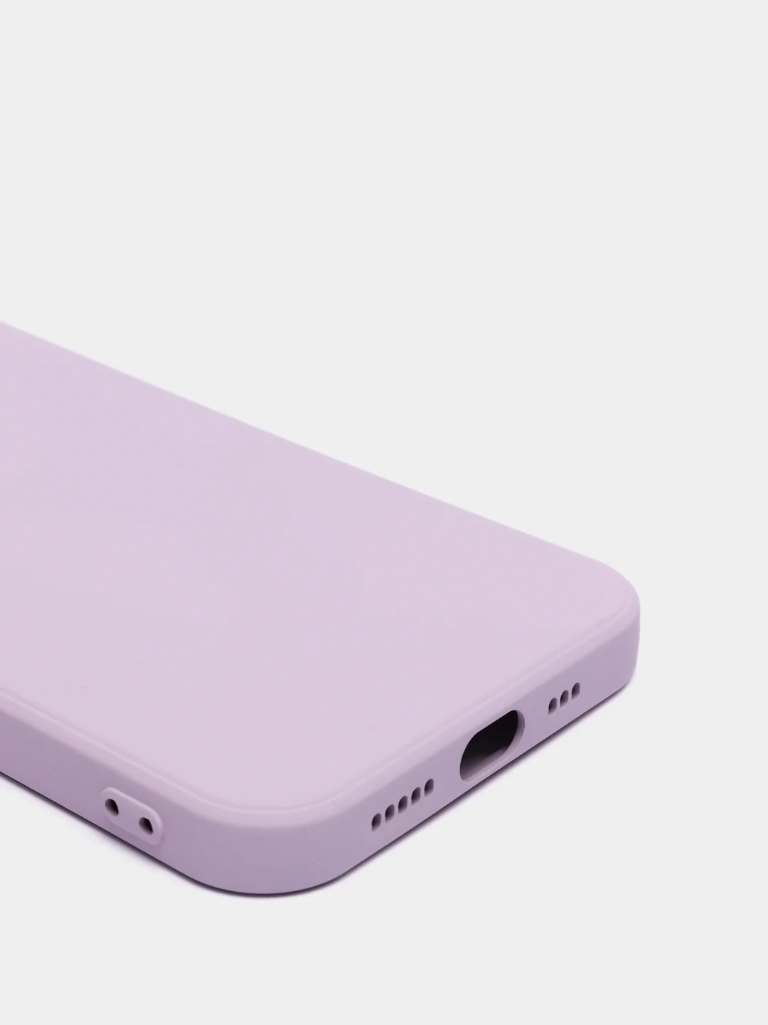 Сиреневый силиконовый чехол с шёлковым покрытием для iPhone 13 Mini, 13 Pro Max