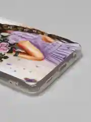 Сиреневый чехол Samsung Galaxy M32 / A22 (Самсунг Галакси М32 / А22), силиконовый с рисунком