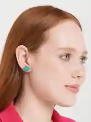 Зеленый серьги гвоздики из дерева