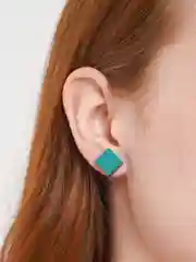Зеленый серьги гвоздики из дерева