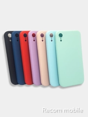 Чехол для iPhone XR матовый силиконовый с закрытым низом и бархатом внутри