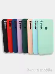 Чехол силиконовый Xiaomi Redmi Note 8T с защитой камер, закрытым низом и бархатом внутри