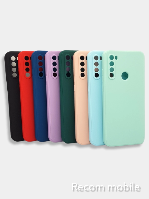 Чехол силиконовый Xiaomi Redmi Note 8T с защитой камер, закрытым низом и бархатом внутри
