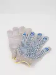 Перчатки х/б с ПВХ, 5 ниток, точка, 5 пар