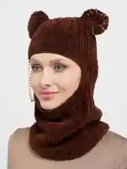 Коричневый балаклава Велюровая унисекс